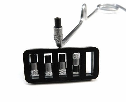 Close-up of Spark Lighter Torch Striker Set 2 Pack With 5 Extra Flints Welding Ignitor For Torch Universal Round File Lighter, metal frame