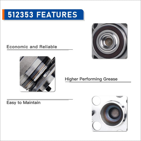 Close-up of 512353 Rear Wheel Hub Bearing features for Acura TSX 2009-2014 and Honda Accord 2008-2012 including reliability and maintenance.