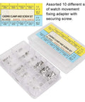 12 Size Casing Clamp And Screw Set For Watch Repair Kit With 240 Pieces of watch movements fixing adapters in a box