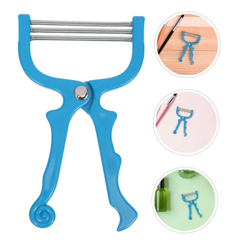 Four Piece Manual Facial Hair Remover Kit For Women With Portable Spring Epilator And Stainless Steel Coils For Chin And Neck Hair Removal Precision threading tool, blue handle