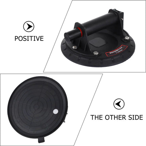 Heavy Duty Glass Suction Cup Lifter With Grippy Handle, showing positive side and other side view of the suction cup.