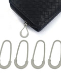 10 Pack Heavy Duty U Shape Zipper Pulls For Backpacks Luggage And Clothes With Nylon Rubber Grip 3Mm Cord Replacement Zips In Gray For Smooth Fast Access shown with bag.