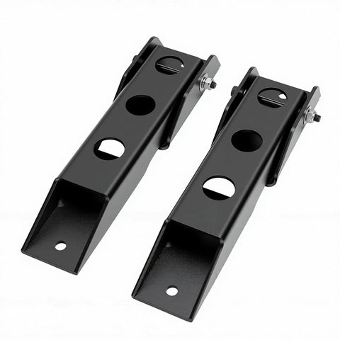 Heavy Duty Rear Door Hinge Set For Jeep Wrangler Jk And Jku 2007 To 2018 Reinforced Steel tailgate hinges with matte black finish.