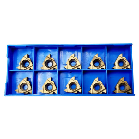 Workhorse Lathe Tool Threading Solution With SER2020K16 Turning Tool Holder And 16ER AG60 Insert, ten inserts in a blue tray