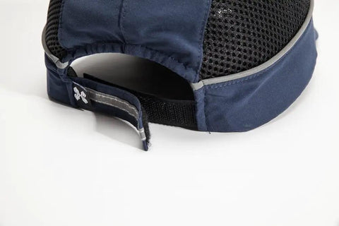 Back view of Safety Bump Cap Baseball Hat Style With Reflective Stripes Lightweight Worksite Ready Breathable Head Protection Cap
