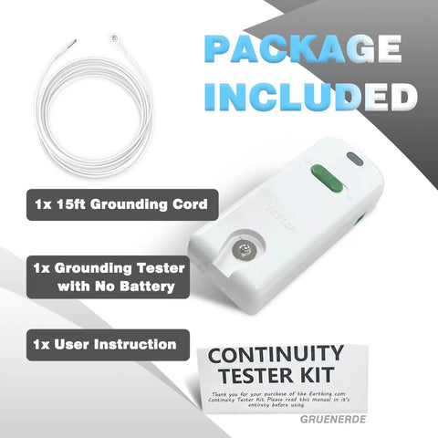 Grounding Continuity Tester Kit with 15 Foot Grounding Cord No Battery Needed Easy DIY Ready Home Test includes tester, cord, instructions.