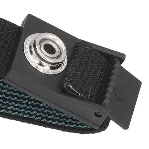 Close-up of Adjustable Anti Static Wrist Strap ESD Bracelet for Electronics Repair and Phone Fixes showing buckle detail.