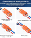 Demonstration of wiring procedure for Lever Wire Connectors Two Port Splicing Terminal Blocks Pluggable Male And Female Connectors.
