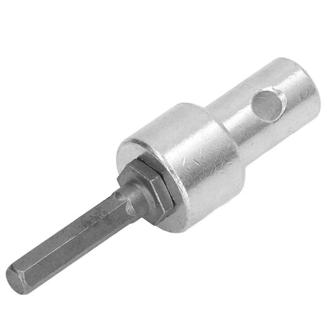 Close-up of Earth Auger Drill Bit Adapter For Electric Drills One To Three Converter Carbon Steel Round Chuck Garden Auger Connector