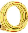 Coiled Yellow Short Garden Hose 3/4 Inch By 10 Feet No Kink Leak Free Flexible PVC Water Hose With Brass Aluminum Fittings