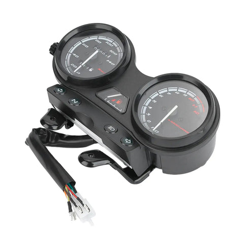 Thinking Process: black PP T material motorcycle speedometer and tachometer gauge kit with wiring harness