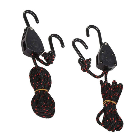 Heavy Duty Kayak And Canoe Bow And Stern Tie Down Straps With Four Piece Adjustable Six Foot Lengths, No Stretch Rope Hanger Ratchet Ties