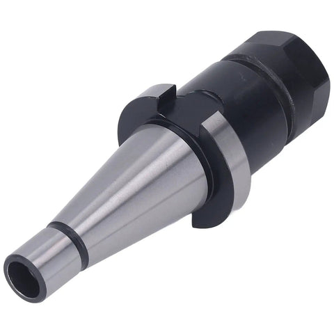 Heavy Duty Milling Chuck Collet Shank Holder For CNC Lathe Operations With Vacuum Quenched Steel Build For Extreme Hardness And Toughness Plus Integrated Structure To Disperse Pressure Like A Boss - Close-up view of the steel holder.
