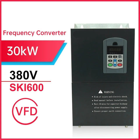 380V 30KW Variable Frequency Drive VFD Inverter For Motor Speed Control Pro Grade Industrial Power Converter For Smooth Reliable Machine Performance Plug And Play Installation, black SKI600 unit