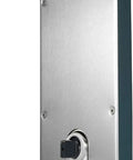 Glass Door Hinge Closer With Steel Floor Mount Hydraulic Buffer, silver finish for cabinets and furniture installation.