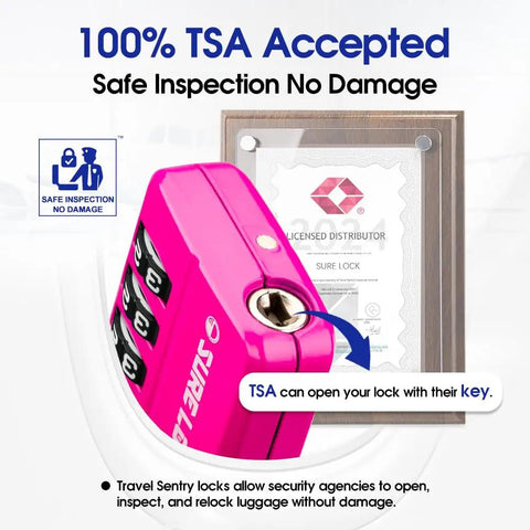 TSA Approved 4 Digit Luggage Lock With Resettable Combination And Red Dot Open Alert For Instant Status Check Owner Only Reset