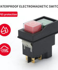 Job Site Magnetic On Off Switch With Automatic Vacuum Control For Power Tools Grinders And Cutters Rock Solid 16A 110V safety button with IP65 protection.