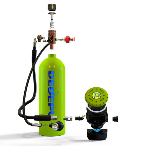 2.3L Scuba Tank For Refillable Diving Kit With 8mm Adapter, 25 To 30 Minute Underwater Run Time, Easy Connect To BCD Or Reg