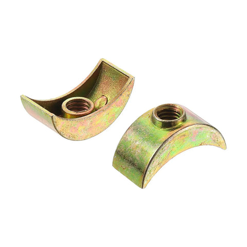 Two M6 half moon nuts from 16 Piece M6 Half Moon Nuts And Washers Set In Bronze Zinc Alloy External Thread Lock Washers Spacer Connectors