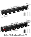 2 Pack Wall Mount Screwdriver Organizer And Heavy Duty Iron Tool Holder 15.75 Inch Long With 7mm 15mm 21mm Holes Black