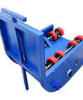 Industrial Electric Drum Rotator Mixer spins heavy 52 8 gallon drums with smooth variable speed, featuring bright blue housing and rollers.