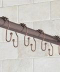 Rustproof Stainless Steel Shower Curtain Hooks 36 Pack With Double Glide Design Easy On And Off For Renters And Home Bathrooms Durable Curtain And Liner Hangers mounted on a rod