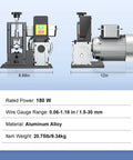 Heavy Duty Automatic Wire Stripper Machine With 180 Watt Motor And Adjustable Feed Holes for copper recycling, features power rating and dimensions.