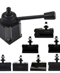 Top Shelf Quick Change Tool Holder Kit For Wedge Style Mini Lathe Up To 12 Inch Swing showing tool posts and holder components.