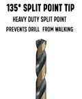 Heavy Duty High Speed Steel Drill Bit Set 1mm to 13mm with 0.5mm Steps in Black and Gold KFD Killer Force Series Jobber Length