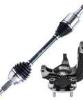Front Left Steering Knuckle Kit With Wheel Hub Bearing And CV Axle For Ford Focus 2006 2011 Automatic Transmission Driver Side Replacement Direct Fit
