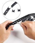 Hands holding K1 Max Drag Chain Cable Carrier For 3D Printer Upgrades Black Flat Cable Chain Open Type, 20.4 inches