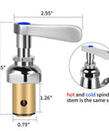 Replacement Brass Hydraulic Control Spindle Cartridge For Faucets Hot And Cold, Wall Mount Kitchen Bath DIY Upgrade, Universal Fit, Handle