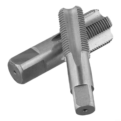 Super Cool 2 Piece Npt Pipe Tap Set For Fast Thread Repair On 1/2 And 3/4 Inch Water Pipes With Heavy Duty Carbon Steel Hand Tool Kit To Fix Damaged Plumbing Lines Quick And Easy, carbon steel taps