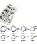 360 Piece 8 Sizes Stainless Steel Washer Set 304 Grade Flat And Lock Washers For Screws And Bolts M2 To M10 in storage box