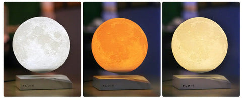 Levitating Moon Lamp With Nonstop Rotation, Magnetic Levitation Light In Three Color Modes, Touch Control Night Light For Modern Room Decor