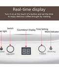 Real-time display of the Knock Yourself Out Electric Coffee Roaster Machine With Precision Timer And Heat Dial Black Bean Popping.