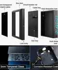 Tough As Nails EV Charger Lock Box With Key, heavy duty design with semi-transparent glass, gun tray, and heat dissipation hole.