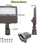 Dimensions of Two Pack 100W LED Parking Lot Lights With Dusk To Dawn Photocell, Slipfitter And Wall Mount, 14000 Lumens, 5000K