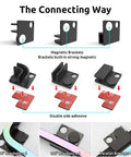 Connection methods for Dope Addressable RGB LED Strip Kit 2x15.7 Inch WS2812 Rainbow ARGB Lights with magnetic brackets.