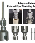 Dual Function Pipe Threading Tool For 1/2 And 3/4 Inch Pipes, Internal And External Thread Cutter, PVC And Plastic Rethread Kit
