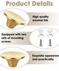 Universal Stainless Steel Dutch Oven Knob Replacement with Bright Gold Finish for Enamel Cast Iron Lids shown with screws