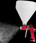 Professional Air Texture Spray Gun With 1.5 Gallon Hopper And Three Easy Swap Nozzles delivering atomization for orange peel finish.