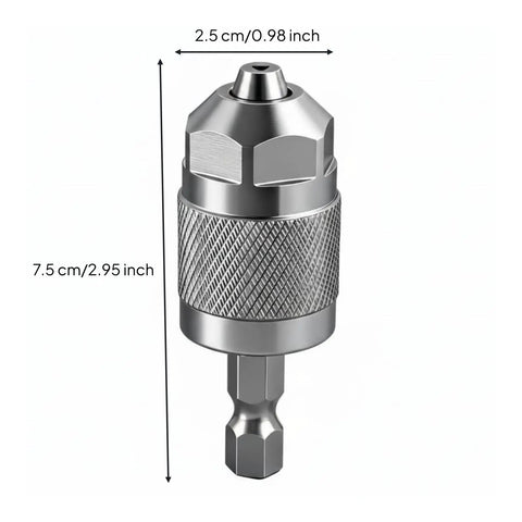 Hex Shank Drill Chuck Adapter With Three Jaw Chuck Converter Power Tool Attachment For A Snug Grip And Secure Accessory Holding Knurled Finish For Easy Drive And Maintenance Tasks, 7.5 cm