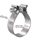 4 Inch Exhaust Clamp Narrow Band 304 Stainless Steel Slip Fit Pipe Connector Kit, zinc plated bolt and nut, close-up