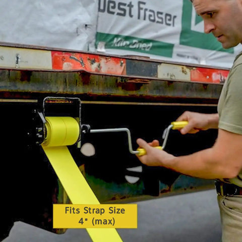 Winch Strap Winder Hand Roller For Fast Strap Winding On Flatbed Trailers 18 Inch Roll Up Bar Easy On The Wrists