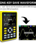 Pocket Sized Handheld Oscilloscope With 100MHz Bandwidth And 500MSaS Sampling For DIY Electronics Gearheads showing waveform save