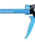 Drip Free Caulk Gun With Ergonomic Steel Handle, Fits One Tenth Gallon Cartridges, Adjustable 24 To 1 Or 12 To 1 Thrust, Blue Pro Grade Tool