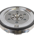 Premium Dual Mass Flywheel Replacement Fits 2012 Through 2019 Fiat 500 With 1.4 Liter Four Cylinder Engine showing heavy duty metal design.