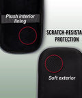 SC200 Swing Caddie Pouch Carrying Case With Zippered Main Compartment And Separate Remote Pocket, interior and exterior details