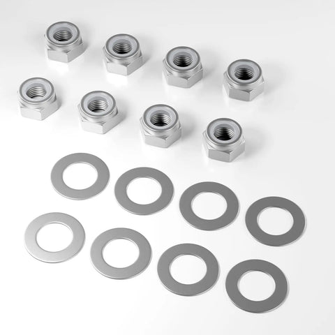 Anodized Aluminum 12mm Hex Wheel Hubs Upgrade Kit With M4 Flanged Lock Nuts And Washers Set for Traxxas RC Cars